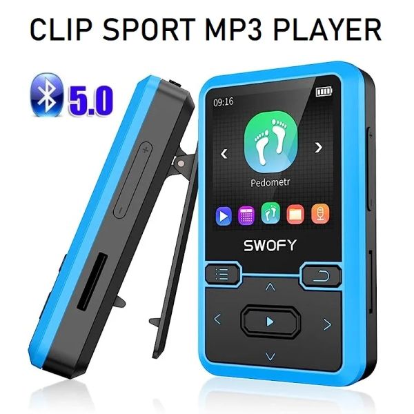 Player 2023 Clip MP3-Player Bluetooth 5.0 Tragbarer Mini-Walkman-Sportmusik-Player mit Kopfhörer, FM, Aufnahme, E-Book, Uhr, Schrittzähler