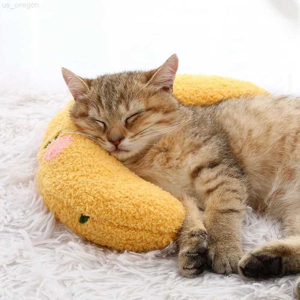 Кровати для кошек, мебель, U-образная подушка для кошек, зимняя съемная кровать для глубокого сна, кровать для щенков, маленьких собак, домашние принадлежности, защита шейного отдела позвоночника