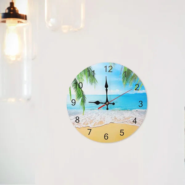 Wanduhren Strand Landschaft Uhr Große Retro Godinnik Für Wohnzimmer Einzigartige? wand? uhren Hause Arabisch Led Digital