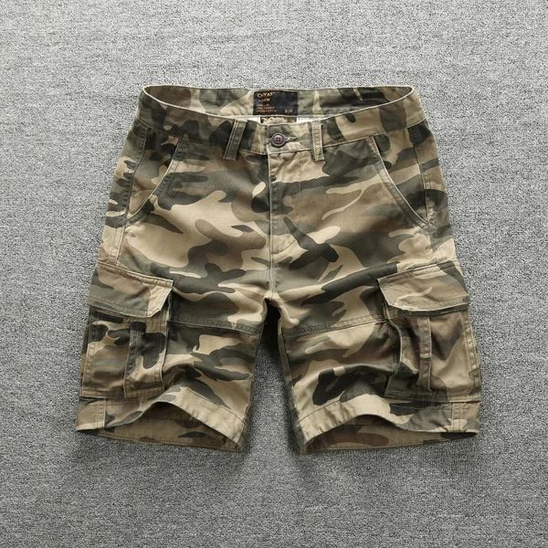 Pantaloncini da uomo tattici militari cargo da uomo in cotone multitasche moda casual classico allentato da spiaggia pantaloni a cinque punte estate maschile