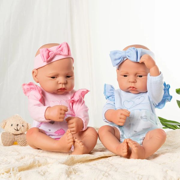Bebekler 16inch Reborn Bebek Tam Vücut Silikon Bebek Yumuşak Dolls Hayat benzeri bebek vinil Bebe Bebek Sevimli Reborn Bebek Oyuncakları Kızlar İçin Bebek