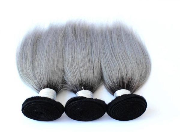 Unverarbeitete 1BGray Ombre-Haarbündel, 100 g, peruanisches Silbergrau, Menschenhaar, spinnt, peruanische Seide, glattes Haar, Bündel, reiner Schuss3248556