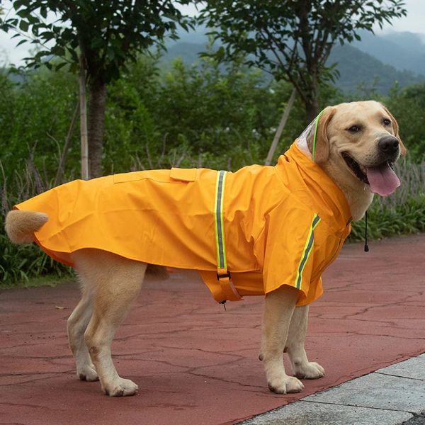 Impermeabili S5XL Vestiti per animali domestici Impermeabile per cani Striscia riflettente di sicurezza Resistente all'usura Cappotto antipioggia per cani di piccola taglia Impermeabile Vestiti per cuccioli all'aperto