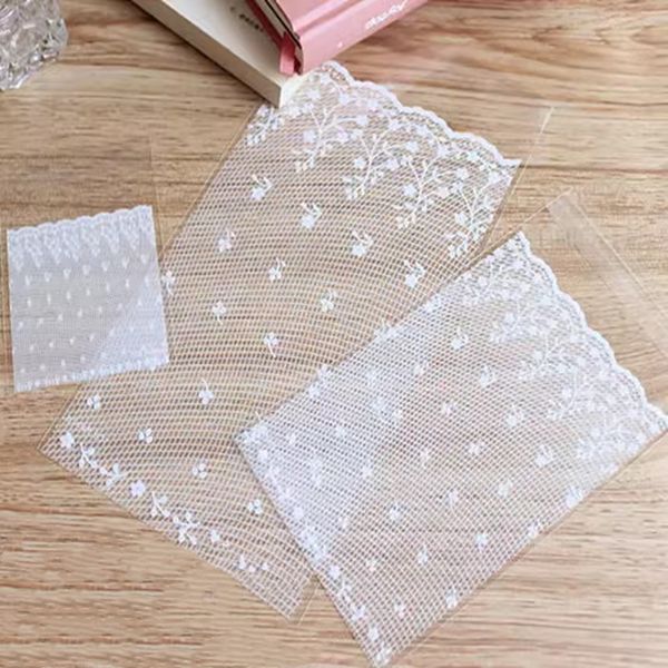 1000 sacchetti di cellophane autosigillanti in pizzo bianco, sacchetti di biscotti trasparenti sacchetti di caramelle sacchetti di plastica OPP per bomboniere per matrimonio, compleanno