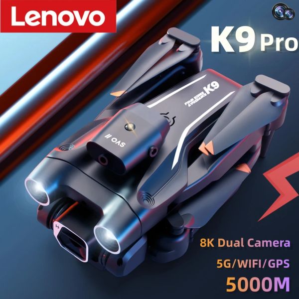 Drones Lenovo K9 Pro Profissional Fotografia Aérea Drone 8K Câmera Dupla HD HDR Obstacle Evite GPS Smart Siga Um Retorno Chave