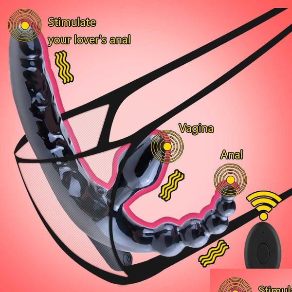 Diğer Sağlık Güzellik Ürünleri Straplez Strapon Dildo Vibratörler Oyuncak Kadınlar İçin Lezbiyen Butt Fiş Vibrator Çift Oyuncak ADT Bırak Teslimat H DHMTC