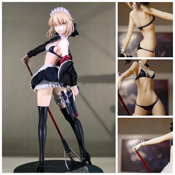 Bambole Fate/Grand Order Anime Figura Saber Altria Pendragon Costumi da bagno Cameriera Action PVC Figure Toy Statue Model Toys Collezione per adulti Doll