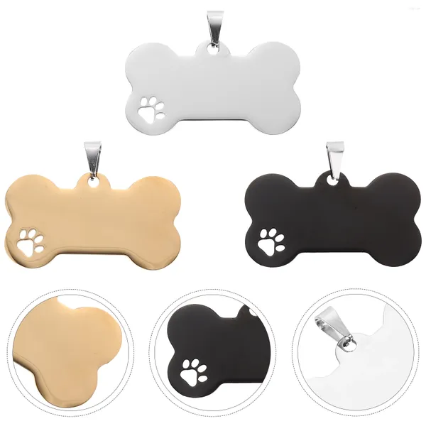 Collari per cani 3 pezzi di elenchi di animali domestici PETS CUPPY Blank Anti-Lost ID Etichetta a sospensione Cat Cat Inciso