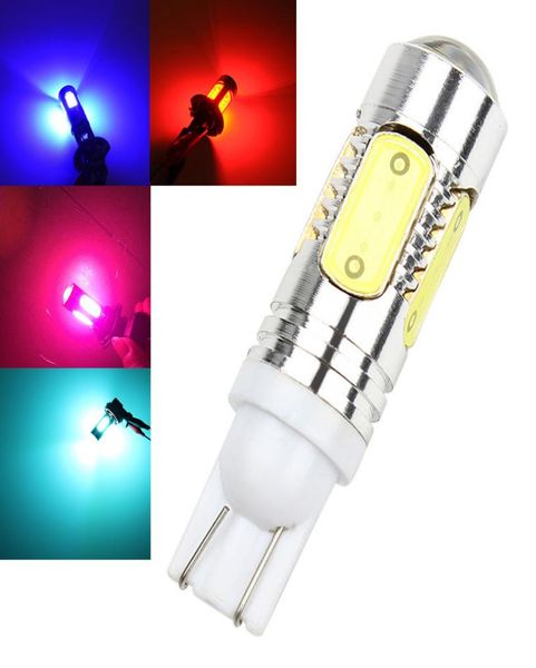 10x rosa gelo azul vermelho âmbar amarelo branco de alta potência 5 cob t10 w5w 75w projetor led backup reverso luzes led lâmpada lâmpada7080824