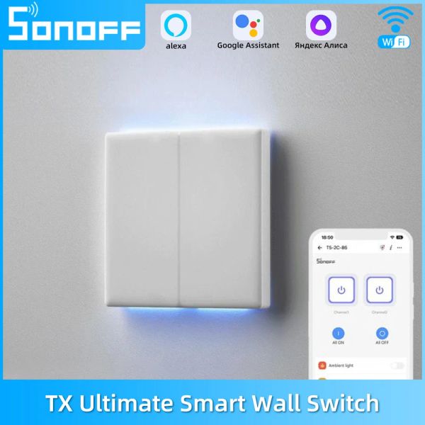 Управление SONOFF TX Ultimate Smart Wall Switch Полный сенсорный доступ Светодиодная подсветка Edge MultiSensor EWeLink Дистанционное управление через Alexa Google Home