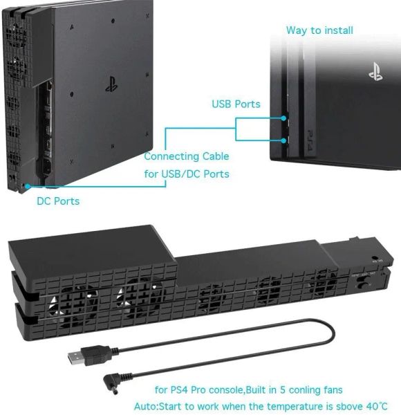 Pads Kühlkühler DC 5V für Sony PS4 Pro Slim PlayStation Playstation PS 4 Game Console Lüfter Kühlschrank USB Tragbare Belüftung