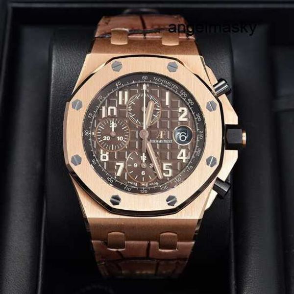 Orologio moderno cronografo AP orologio da polso Royal Oak Offshore Series orologi da uomo diametro 42 mm acciaio di precisione oro rosa 18 carati orologio casual da uomo 26470OROOA099CR0