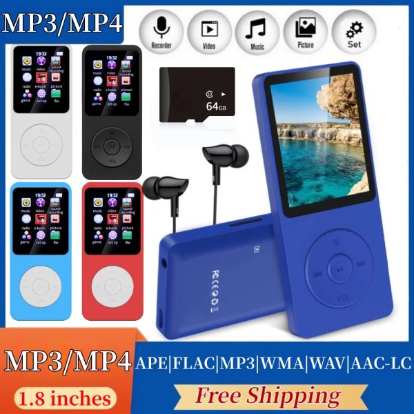 Player 1.8 polegadas MP3 MP4 Music Player Botão Bluetooth 5.0 Ebook Sports FM Radio Student Walkman para Windows XP/VISTA/Windows 8