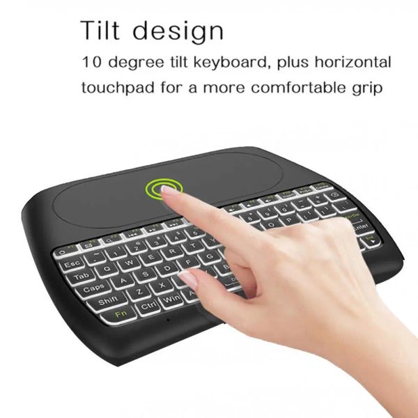 Tastaturen D8 Bunte Backlight 2.4GHz Wireless Tastatur Mini Air Maus -Touchpad -Controller für Smart Android TV Box Window2000/XP/Vista/7