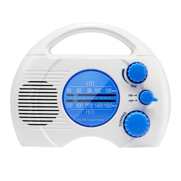 Radio Doccia Radio Altoparlante incorporato Radio doccia portatile AM/FM Volume regolabile con maniglia superiore per bagno Cucina Uso esterno