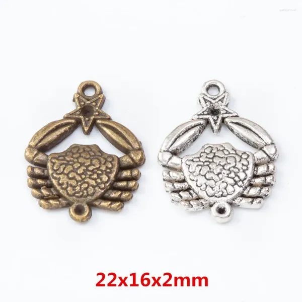 Charms 35 Stück Retro Metall Zinklegierung Krabbenanhänger für DIY handgemachte Schmuck Halskette Herstellung 7529