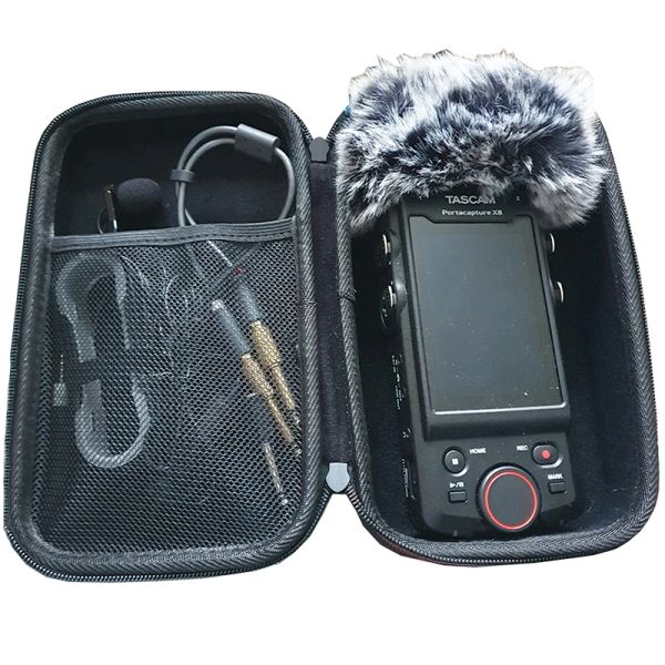 Zubehör Neueste Harte EVA-Reise-Aufbewahrungstasche für TASCAM X8 Professional Audio Recorder Tragbare Tasche Mikrofonschutztaschen