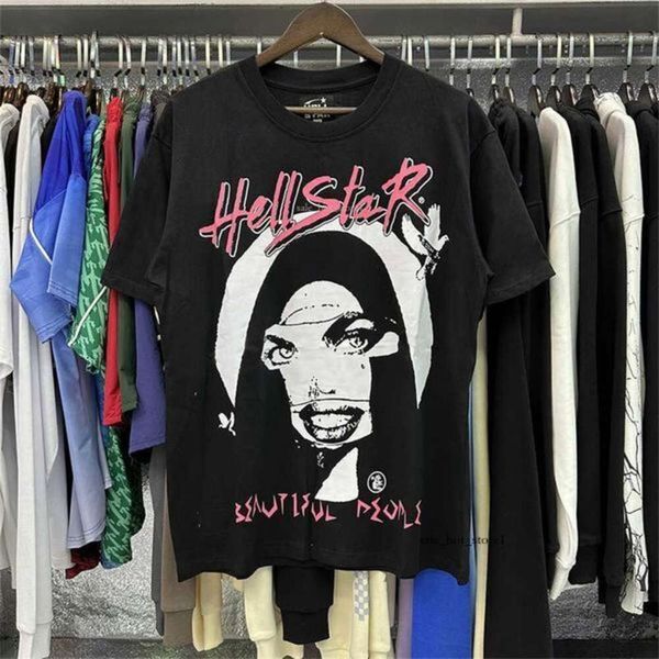 Homens camisetas 2024 Hellstar Camisa de Manga Curta Tee Homens Mulheres de Alta Qualidade Streetwear Hip Hop Moda Camiseta Hell Star Hellstar Curto 666