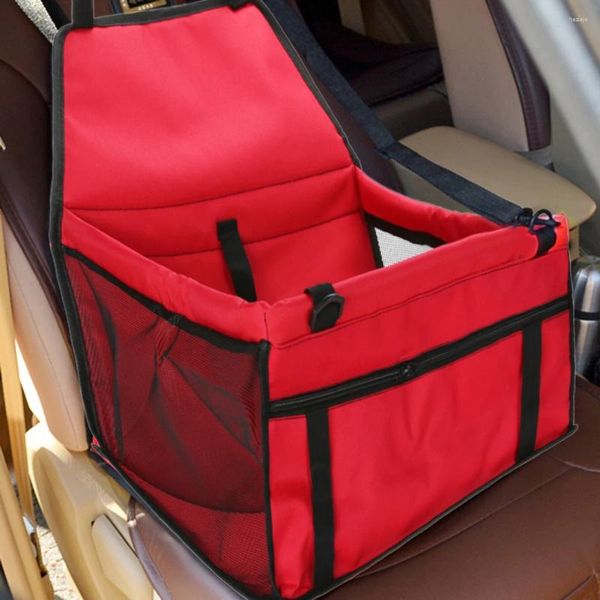 Saco de assento portátil para transportar cães, cesta espessada para viagens de carro (vermelho)