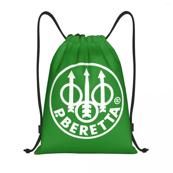 Alışveriş Çantaları Beretta Askeri Silah Sevgilisi Drawstring Çantası Erkek Kadın Katlanabilir Spor Salonu Sackpack Eğitim Sırt Çantaları