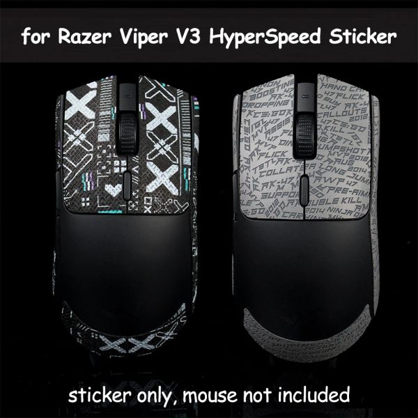 Almofadas Mouse Grip Fita para Razer Viper V3 HyperSpeed ​​adesivo Lagarto Pele Chupar Suor Não Slip Pré Corte Grips Skate Sem Mouse