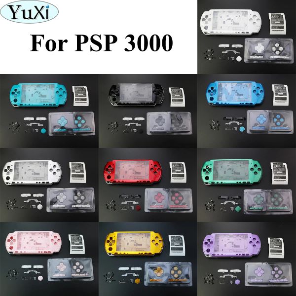 Чехлы YuXi 10 цветов для PSP3000 PSP 3000, сменный корпус игровой консоли, полный корпус, чехол с комплектом кнопок