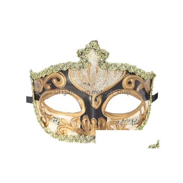 Maschere per feste Lace Trim Festive Halloween Masquerade Mask Vintage Italia Venezia Princess Fabbrica diretta all'ingrosso 230327 Consegna drop Dhlvd