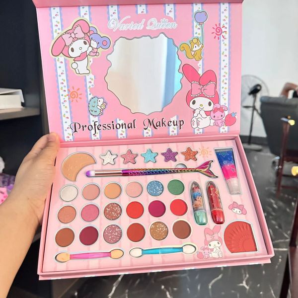 Sets 18 Farben Kawaii Mädchen Make-up-Set Kosmetik für Kinder Weihnachts-Make-up-Geschenkset Professionelles Make-up-Set Kosmetik für Mädchen