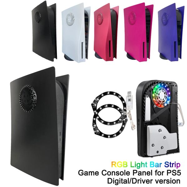 Custodie Pannello di ricambio Custodia rigida per Sony PS5 / PS5 Edizione digitale Console di gioco Piastra protettiva Accessori per la pelle Luce RGB