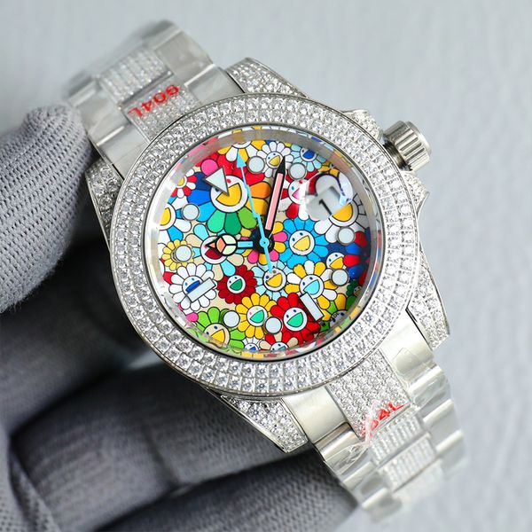 Orologio da uomo con diamanti Orologi di design da uomo Meccanico automatico Zaffiro 8215 Movimento 42 mm con bracciale in acciaio tempestato di diamanti Orologio da polso alla moda Qualità 10A