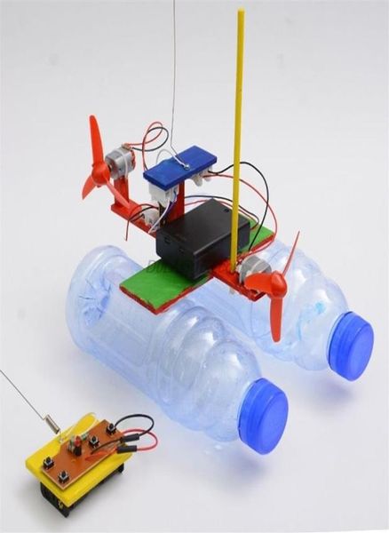 Barca RC in legno giocattoli per bambini assemblaggio barca telecomandata giocattoli giocattolo educativo kit modello esperimento scientifico 201204256b8326307