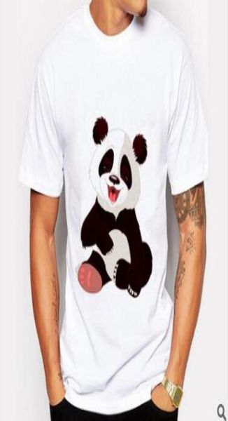 Uomo Nuovo Panda Stampato Manica Corta Maglietta Moda Estiva Scuro Divertente magliette Top Novità Oneck Bianco Tee4872620