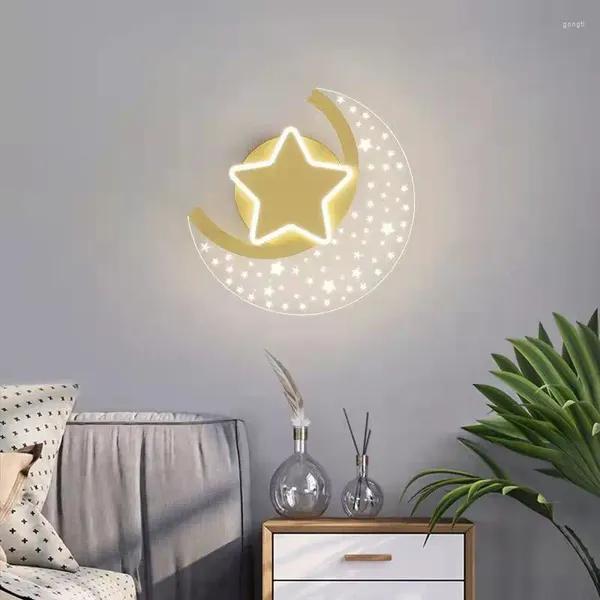 Lampada da parete moderna LED Moon Star Illuminazione per interni per camera da letto Soggiorno Decorazione della CASA Luci per apparecchi Decorare lampade a lustro