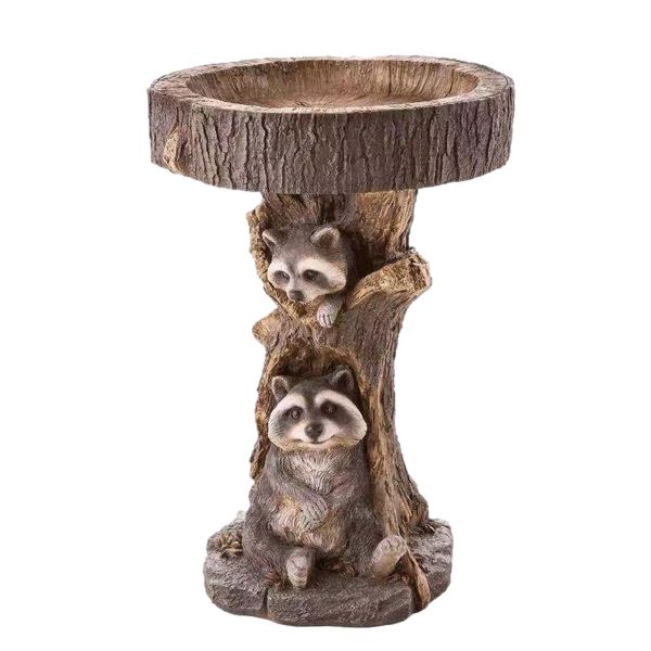 Alimentação ao ar livre tigela de banho de pássaros resina pedestal fonte decoração para quintal jardim plantador base alimentador maravilhoso decoração exterior transmitir