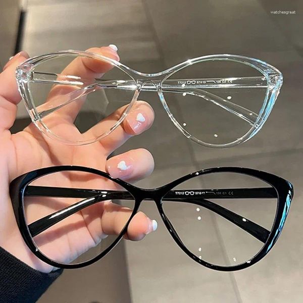 Солнцезащитные очки Модные классические сексуальные очки «кошачий глаз» для женщин и мужчин ПК Оправа с защитой от УФ-синих лучей Компьютерные очки Очки Уход за зрением