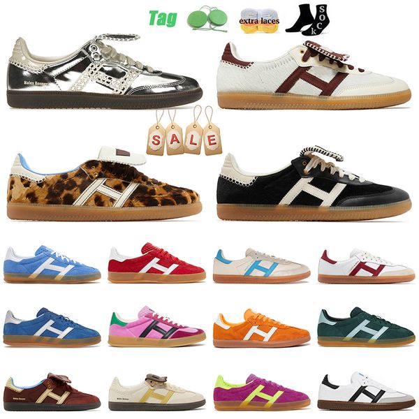 País de Gales Bonner Designer Sapatos Pony Leopard Interior Collegiate Verde Bliss Rosa Roxo Preto Branco Plano Mulheres Sapatilhas Plataforma Mulheres Mens Treinadores