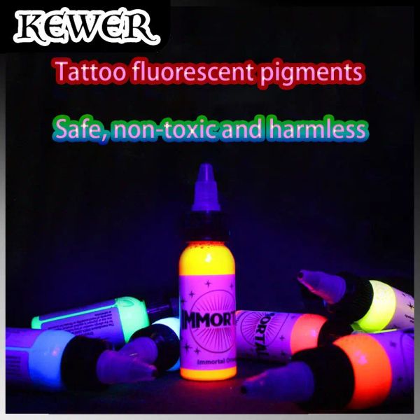 Kewer Neue 7-Farben-Fluoreszenz-Tattoo-Tinte, Neon-Fluoreszenz-Körpermalerei, Kunst, Henna-Tattoo-Pigmente, Tattoo-Zubehör