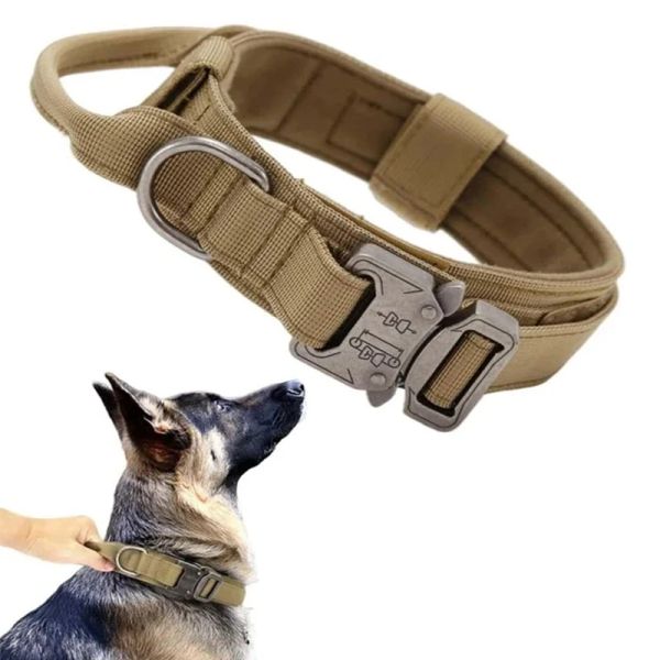 Halsbänder, verstellbares Hundehalsband, taktisches Haustier-Trainingshalsband und Leine-Set mit Kontrollgriff, Leinenhalsband für kleine große Hunde