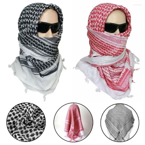 Lenços 1 Pcs Palestina Bandana Muçulmano Shemagh Cachecol Multifuncional Headwrap Trajes Tradicionais Islâmicos Xaile Árabe Kafiya Keffiyeh