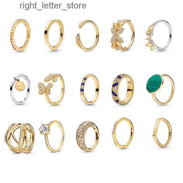 Ringe Neue Silber Designer Eheringe Gold Schmetterling Diamanten Verlobung DIY fit Pandoras Ring für Frauen Hochwertiger Schmuck Geschenkbox 240229