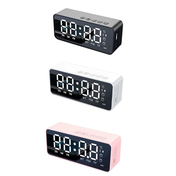 Alto-falantes G50 Alto-falante sem fio Bluetooth com despertador FM Mini Card Temperature Display Mirror Audio