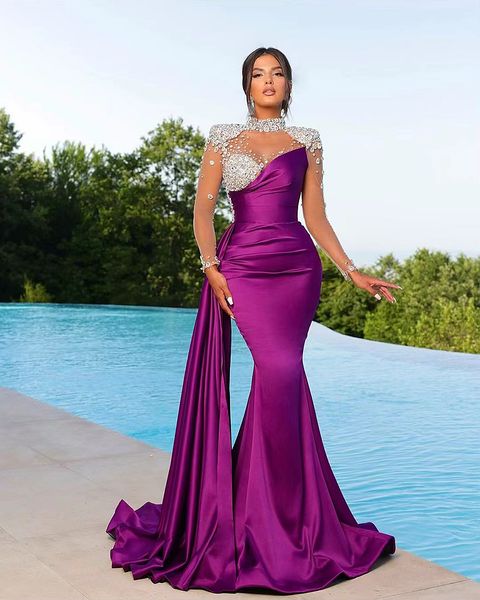 Luxus Abendkleid Frauen 2024 Formelle Anlässe Kleider Drapierte Zug Elegante Abschlussfeier Prom Kleider Vestidos De Gala