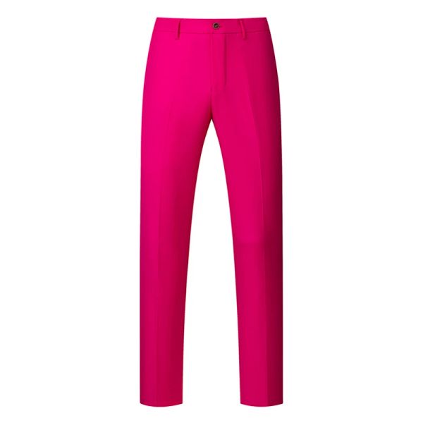 Брюки розово-красные мужские брюки со средней талией однотонные элегантные офисные мужские модные рабочие мужские скромные зеленые розовые желтые брюки большого размера M5XL 6XL