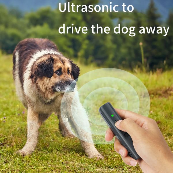 Repellenti Mini repellente per cani portatile Dispositivo antiabbaio per animali domestici ad ultrasuoni Ricaricabile tramite USB, Telecomando per addestramento deterrente