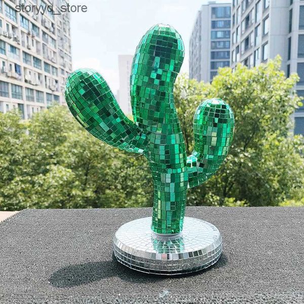 Outra decoração de casa 1 PC Home Festival Decoração Retro Disco Cactus Ornamento Criativo Sala de Estar Cor Lente Artesanato Artesanal Pequenos Presentes para Amigos Q240229