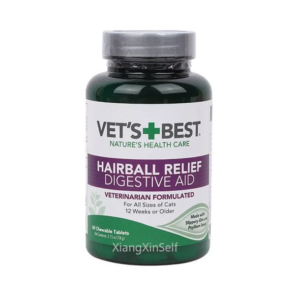 Vitaminas 100g Vet's Best Cat Hairball Relief Ajuda digestiva Essência natural Remoção de pelos Suplementos de saúde para todos os tamanhos de gatos