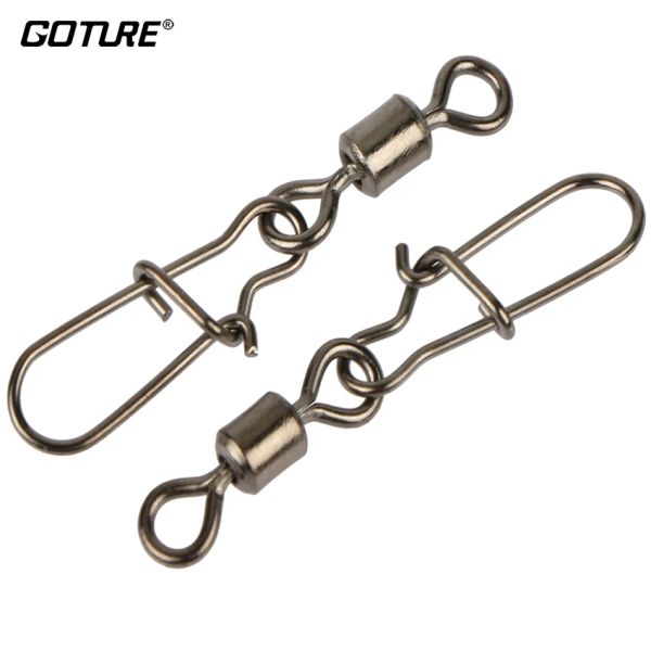 Ferramentas Goture 200 pçs/lote MS + ZQ Rolling Fishing Swivel com bom snap tamanho 8, 6, 4, 2 pinos gancho isca terminal carpa equipamento de pesca