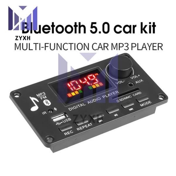 Jogador carro mp3 wma placa de decodificação bluetooth leitor música com 2*40w amplificador dc 725v usb fm tf tela lcd controle volume handsfree