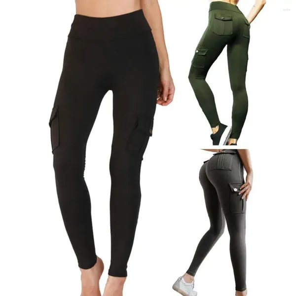 Damenhosen 1 Stück Hohe Taille Yoga Bequeme Frauen Nahtlose Hüftheben Sport Leggings Taschen Enge elastische dünne Hosen Arbeitskleidung