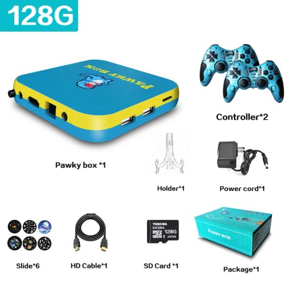 Konsolen Pawky Box Game Console für PS1/DC/SMS/NAOMI 50000+ Spiele Superkonsole WiFi Mini TV Kid Retro 4K Mini TV Box Video Game Player